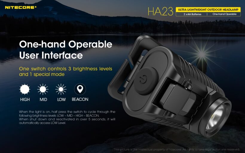 Nitecore HA23 – 250 Lumens Lightweight Headlamp for Outdoor Activities