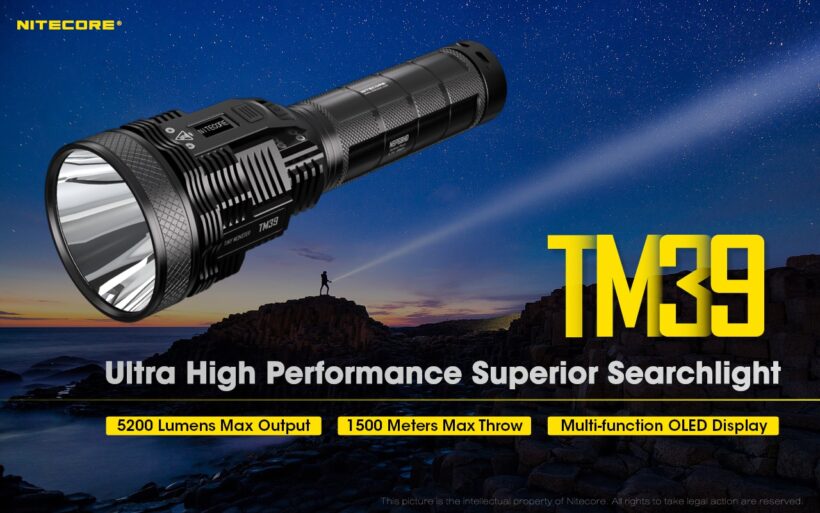 Nitecore TM39 – 5,200 Lumens Ultra-Long Range Rechargeable Flashlight