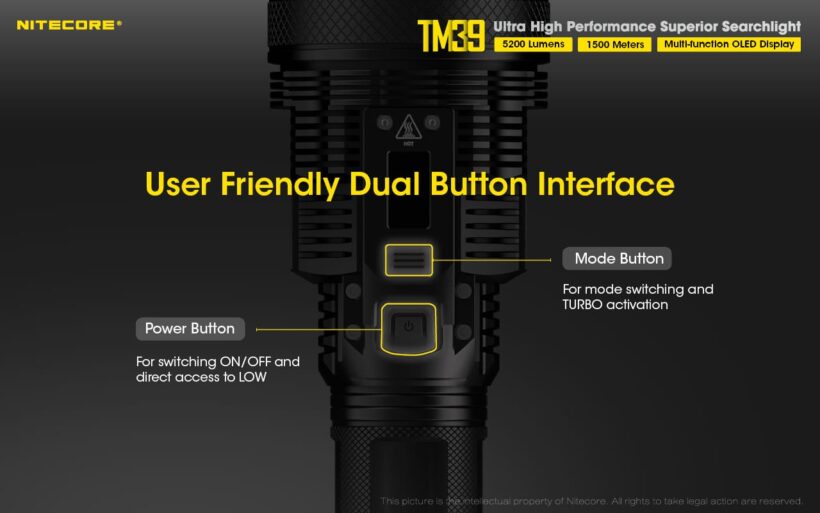 Nitecore TM39 – 5,200 Lumens Ultra-Long Range Rechargeable Flashlight