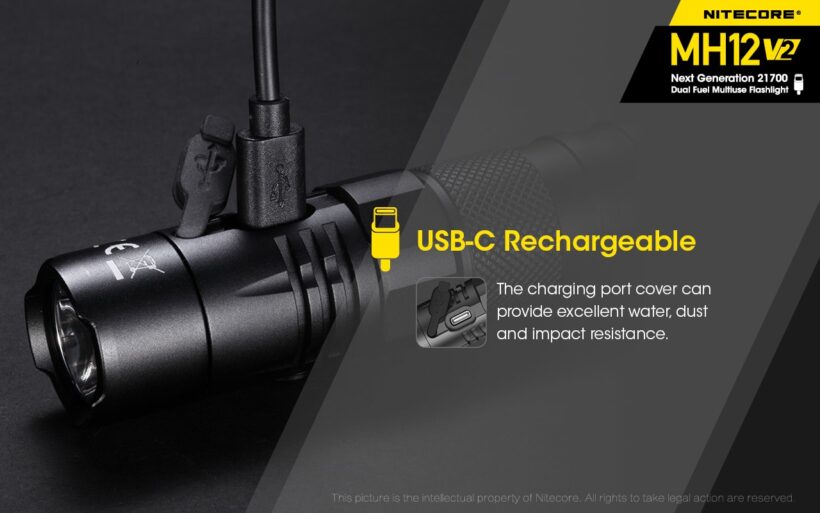 Nitecore MH12 V2 – 1200 Lumens Flashlight with 202-Meter Throw
