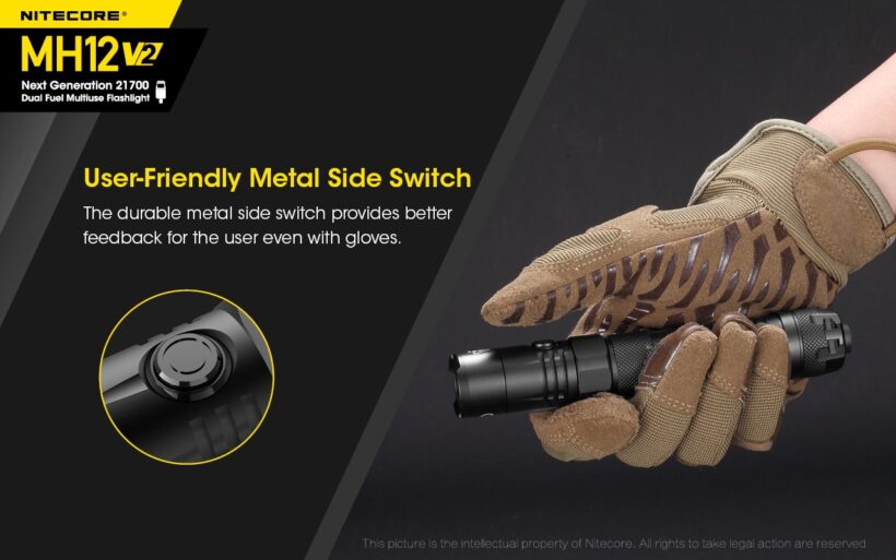 Nitecore MH12 V2 – 1200 Lumens Flashlight with 202-Meter Throw