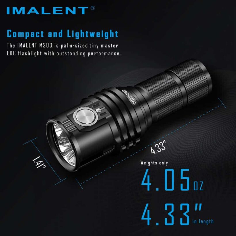 Imalent MS03 13000 Lumens Flashlight – 324 Meter Beam Distance