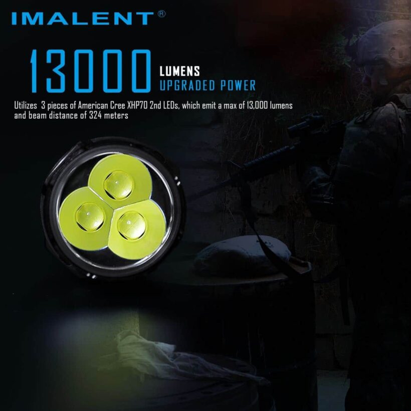 Imalent MS03 13000 Lumens Flashlight – 324 Meter Beam Distance