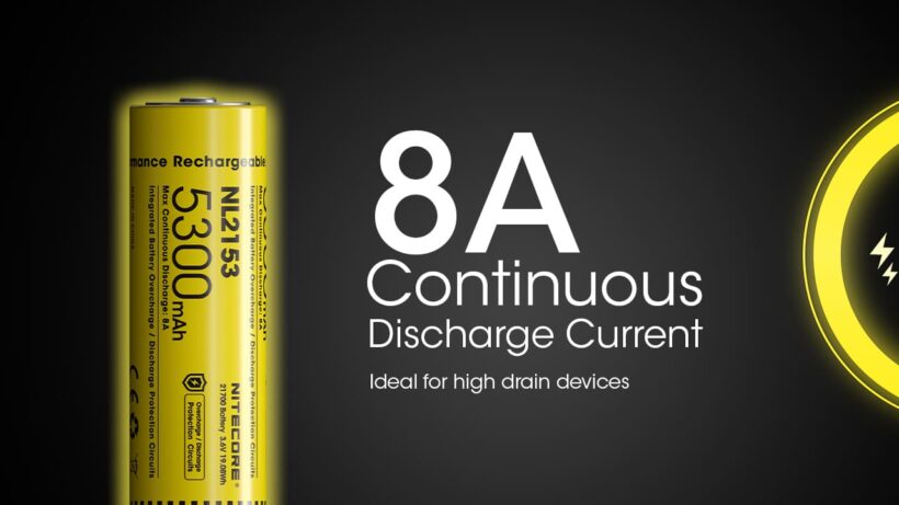 Nitecore NL2153 21700 Li-ion Battery – 5300mAh Capacity