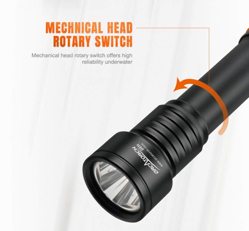 OrcaTorch D511 – 2200 Lumens Dive Torch with 150m Depth Rating