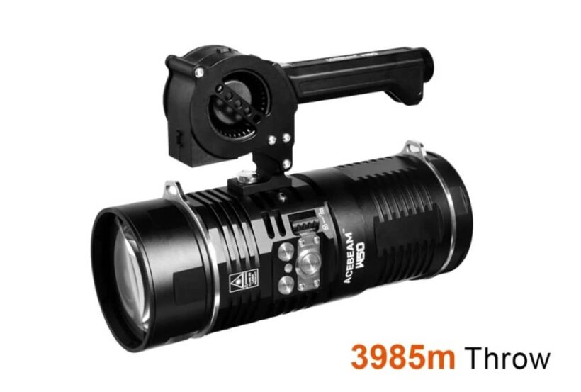 Acebeam W50 White LEP Flashlight - 1400 Lumens, 3985 Meter Beam Throw