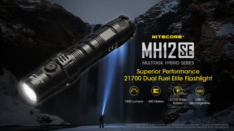 Nitecore MH12SE - 1800 Lumens Tactical Flashlight with 405 Meter Beam Distance