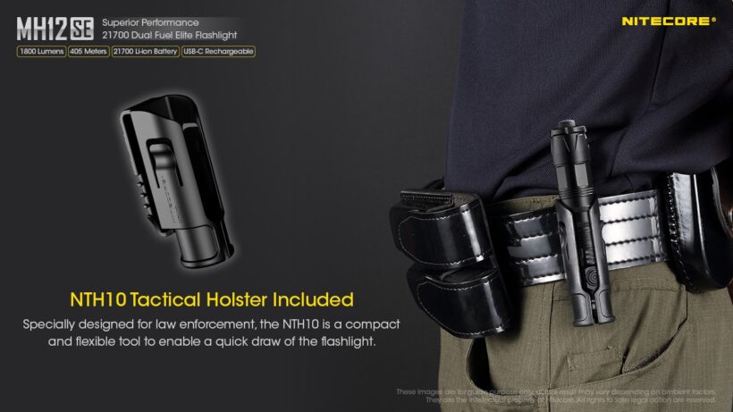 Nitecore MH12SE – 1800 Lumens Tactical Flashlight with 405 Meter Beam Distance