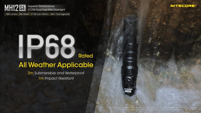 Nitecore MH12SE – 1800 Lumens Tactical Flashlight with 405 Meter Beam Distance
