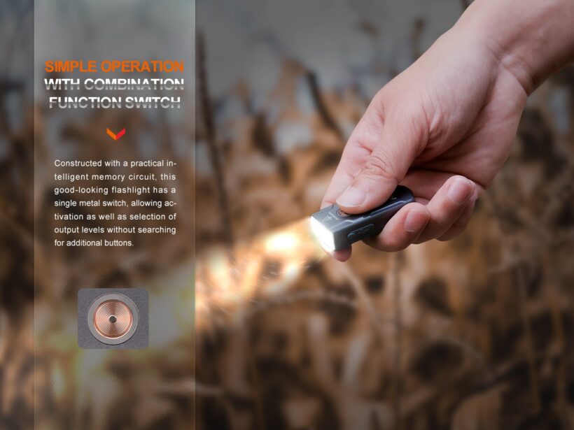 Fenix E03R V2.0 Keychain Flashlight – 500 Lumens, 90 Meter Beam Distance