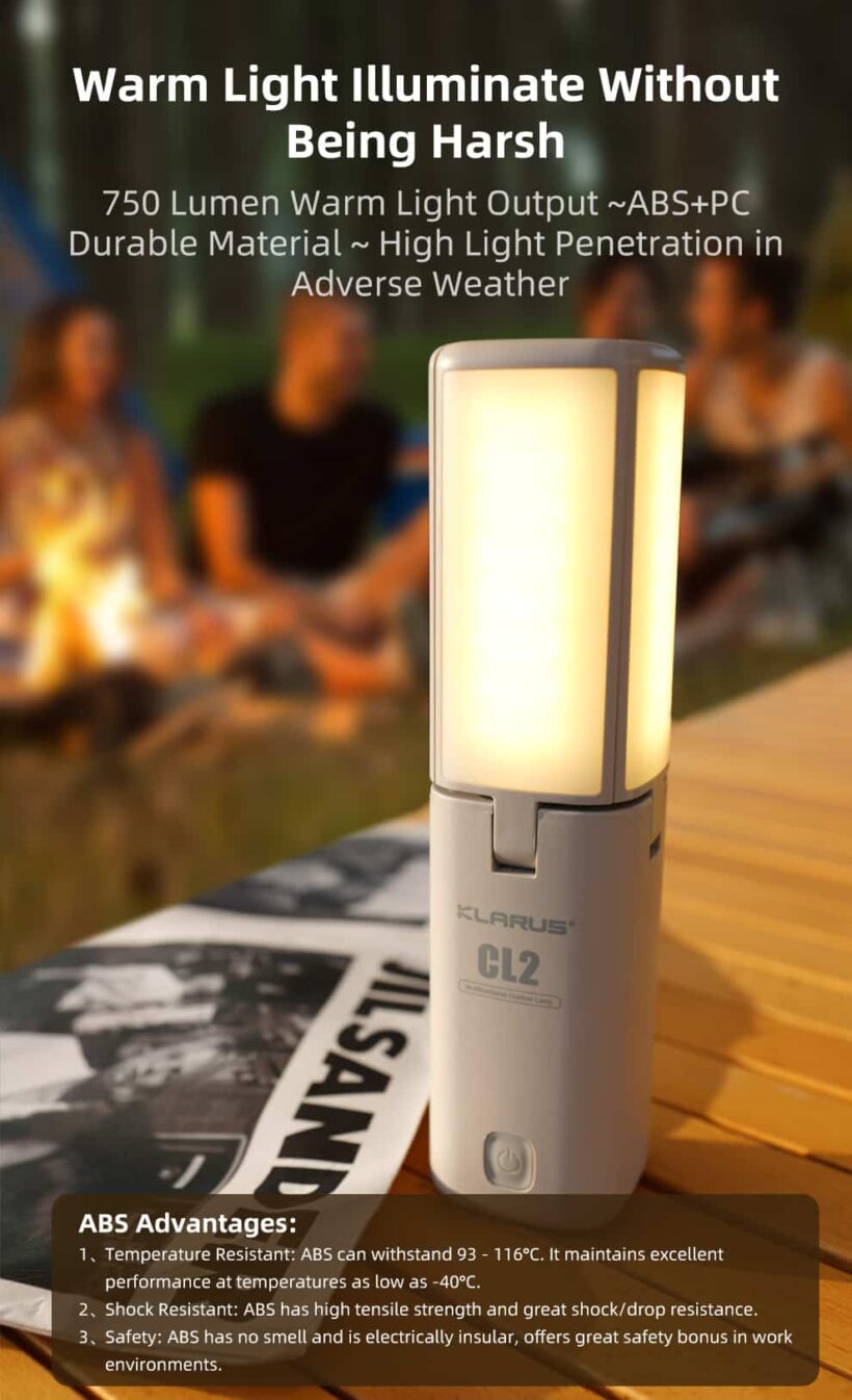 Klarus CL2 Camping Lantern – 750 Lumens, Rechargeable, and Waterproof