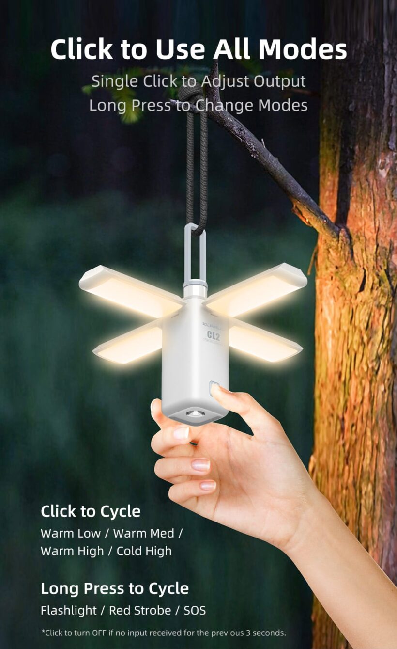 Klarus CL2 Camping Lantern – 750 Lumens, Rechargeable, and Waterproof