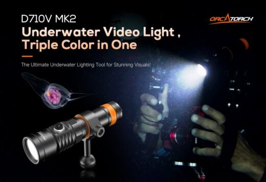 OrcaTorch D710V MK2 – 2300 Lumens Multi-Color Dive Light for Diving, Fluorescence & Filming