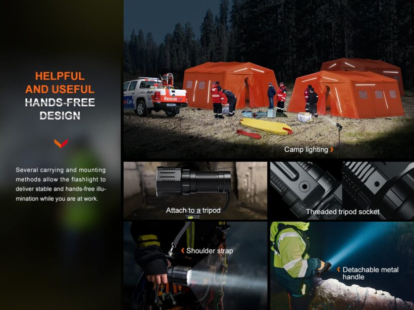 Fenix LR60R Search Flashlight – 21,000 Lumens, 1085 Meter Beam Distance