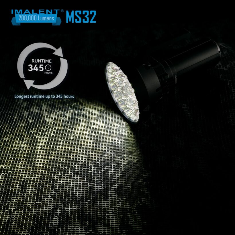 Imalent MS32 Flashlight – 200,000 Lumens, 1618 Meter Throw