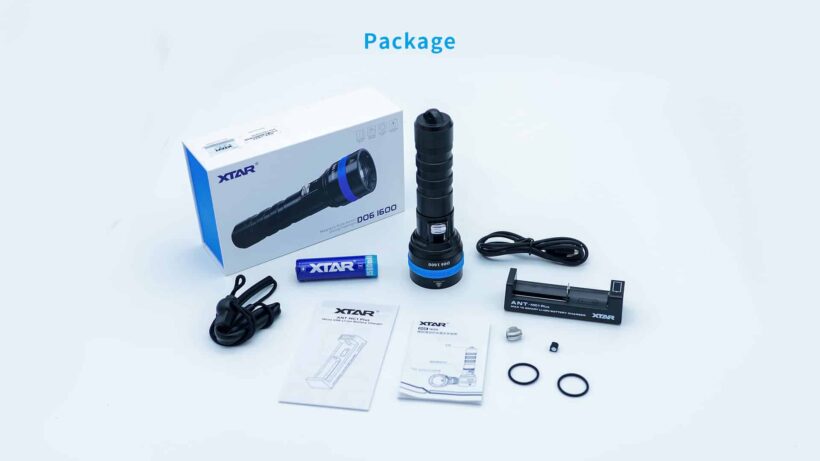 Xtar D06 Dive Light – 1600 Lumens, 430 Meter Throw, 100 Meter Waterproof