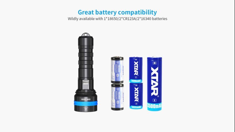 Xtar D06 Dive Light – 1600 Lumens, 430 Meter Throw, 100 Meter Waterproof