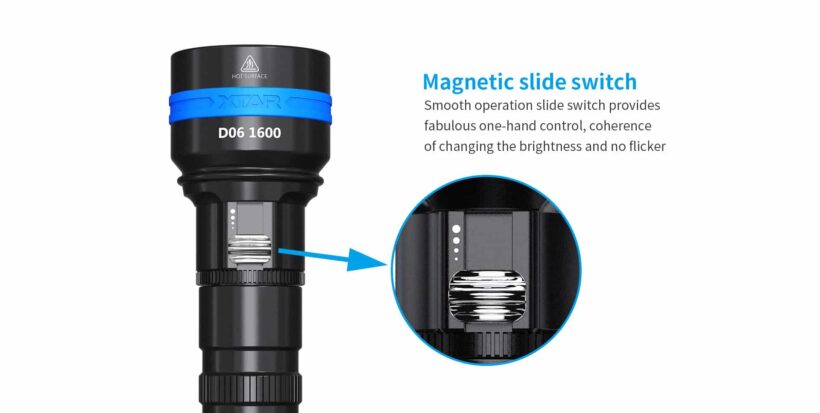 Xtar D06 Dive Light – 1600 Lumens, 430 Meter Throw, 100 Meter Waterproof