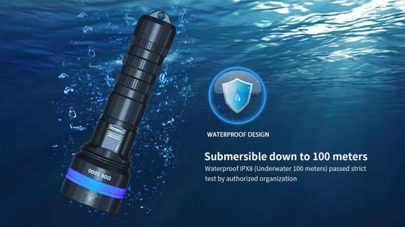Xtar D06 Dive Light – 1600 Lumens, 430 Meter Throw, 100 Meter Waterproof