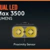 RovyVon Angel Eyes E30 Pro (Black) – Dual-LED 3500 Lumens Flashlight with Side UV/Red/White Lights