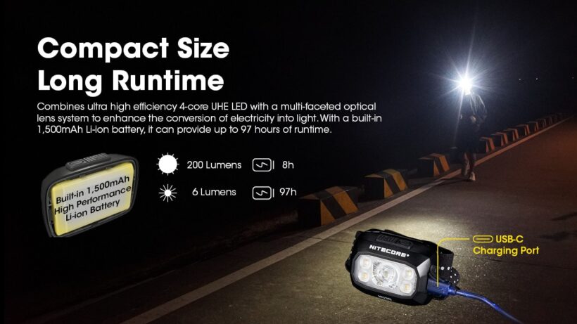 Nitecore NU30 Headlamp – 500 Lumens, 130 Meter Beam Distance