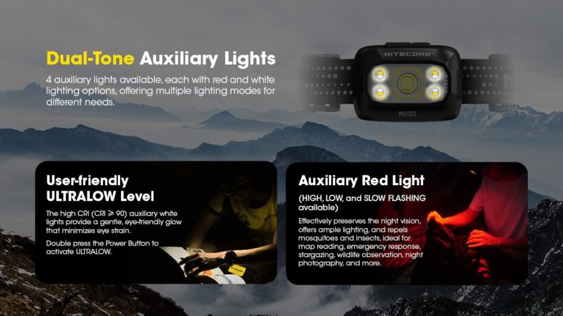 Nitecore NU30 Headlamp – 500 Lumens, 130 Meter Beam Distance