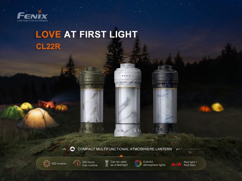 Fenix CL22R Multi Colour Camping Lantern (Black Only) – 500 Lumens