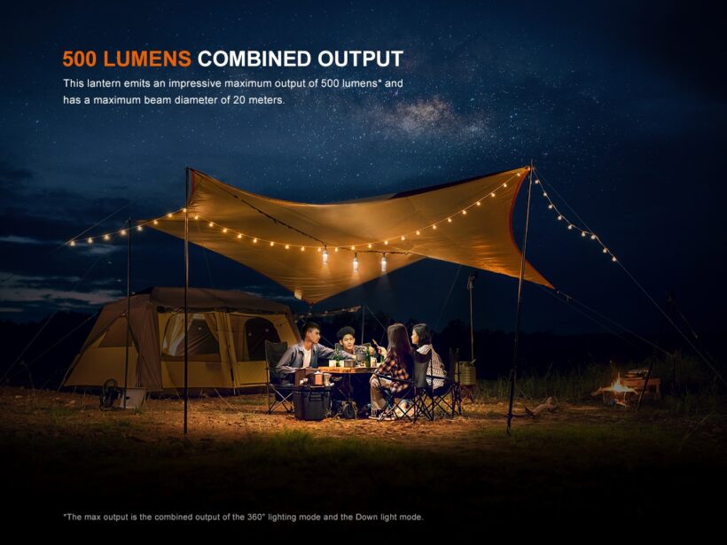 Fenix CL22R Multi Colour Camping Lantern (Black Only) – 500 Lumens