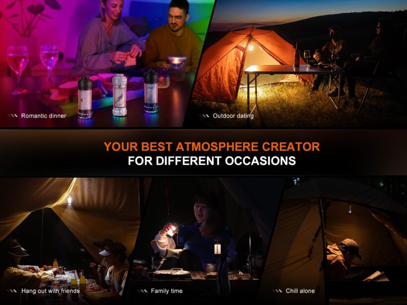 Fenix CL22R Multi Colour Camping Lantern (Black Only) – 500 Lumens