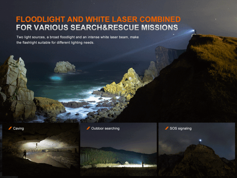 Fenix LR36R 10000 Lumens 1260 Meter Beam Distance High-Performance Search and Rescue Flashlight