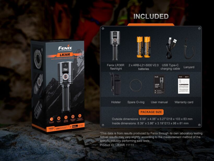Fenix LR36R 10000 Lumens 1260 Meter Beam Distance High-Performance Search and Rescue Flashlight