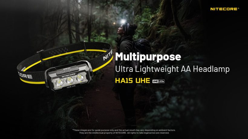 Nitecore HA15 UHE – 400 Lumens Lightweight Dual-Power Headlamp