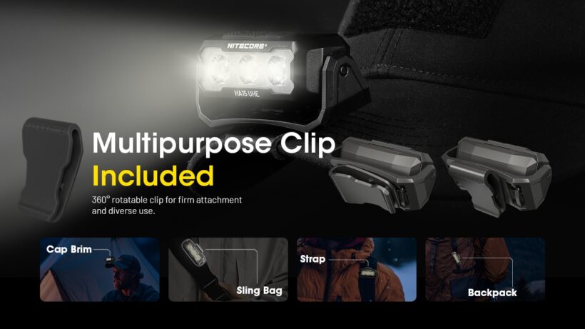 Nitecore HA15 UHE – 400 Lumens – 80M Beam Distance Lightweight Dual-Power Headlamp