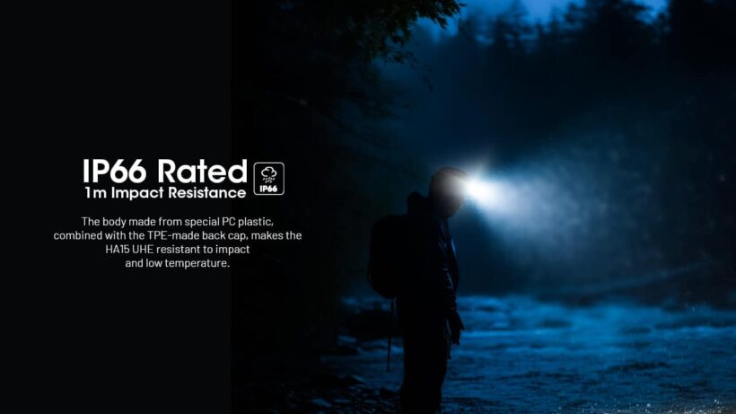 Nitecore HA15 UHE – 400 Lumens – 80M Beam Distance Lightweight Dual-Power Headlamp