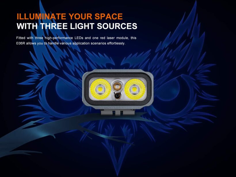 Fenix E06R 700 Lumens 110 Beam Distance Compact Keychain Flashlight with Multi-Function Lighting (Black)