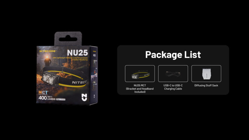 Nitecore NU25 MCT Multi Color Temperature 400 Lumens 132 Meter Beam Distance