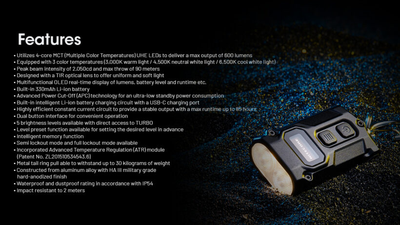 Nitecore TINI 3 – 600 Lumens Compact EDC Flashlight with 90-Meter Beam Distance