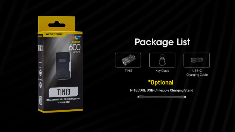 Nitecore TINI 3 – 600 Lumens Compact EDC Flashlight with 90-Meter Beam Distance
