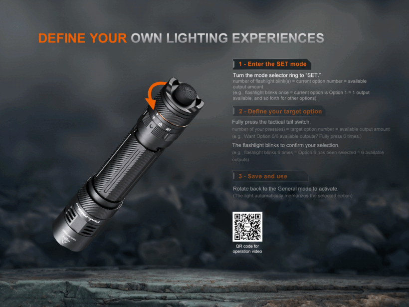 Fenix PD45R ACE – 3200 Lumens Tactical Flashlight with 410 Meter Beam Distance