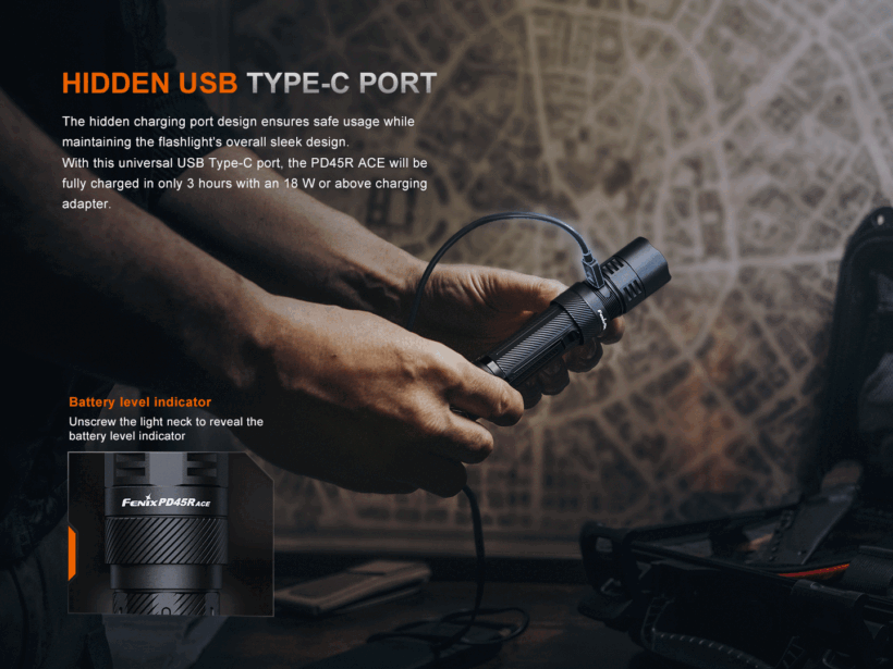 Fenix PD45R ACE – 3200 Lumens Tactical Flashlight with 410 Meter Beam Distance