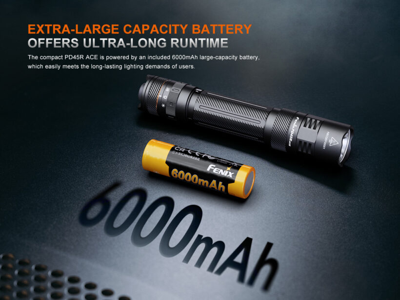 Fenix PD45R ACE – 3200 Lumens Tactical Flashlight with 410 Meter Beam Distance