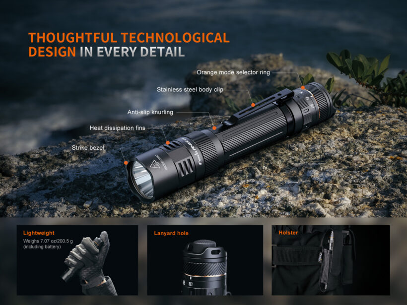 Fenix PD45R ACE – 3200 Lumens Tactical Flashlight with 410 Meter Beam Distance