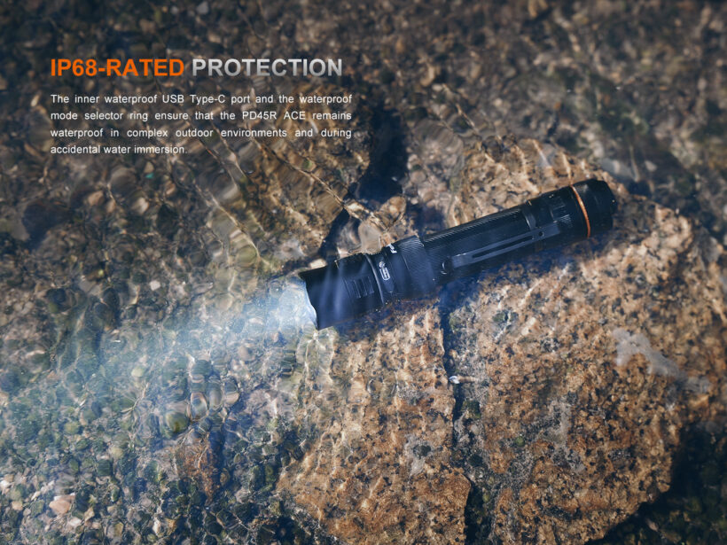 Fenix PD45R ACE – 3200 Lumens Tactical Flashlight with 410 Meter Beam Distance
