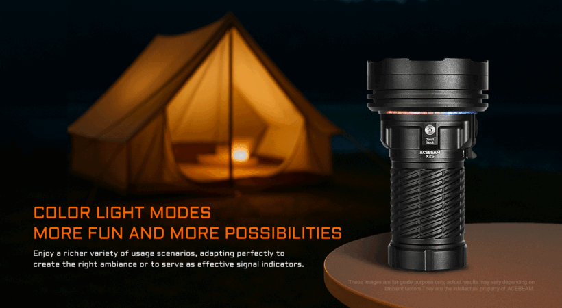 Acebeam X25 – 22,000 Lumens 1505 Meter Beam Distance Ultra-Long Range Flashlight
