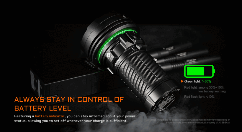 Acebeam X25 – 22,000 Lumens 1505 Meter Beam Distance Ultra-Long Range Flashlight