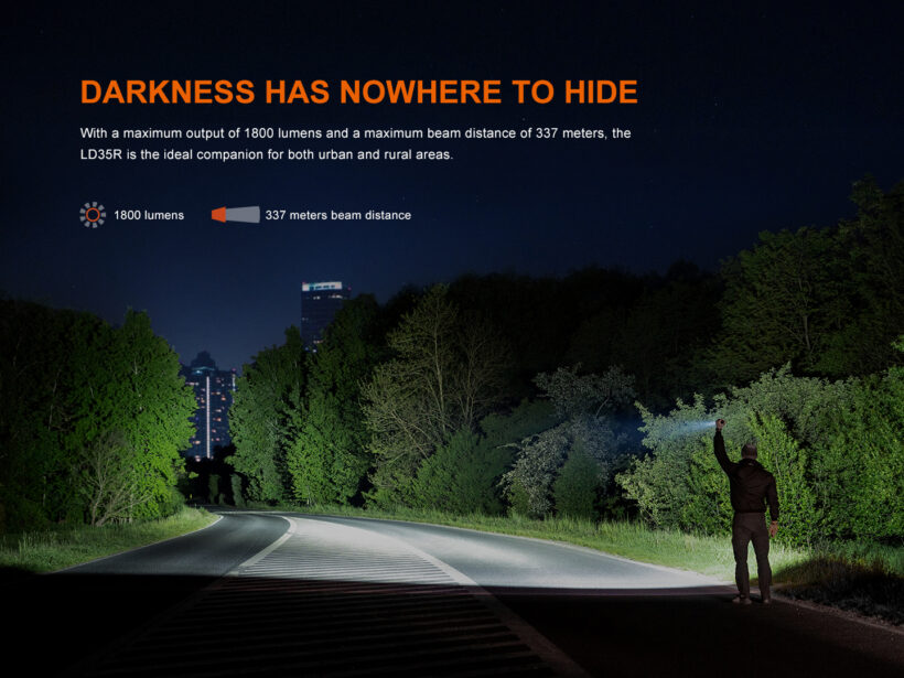 Fenix LD35R – 1800 Lumens 337 Meter Beam Distance with Triple Light Sources