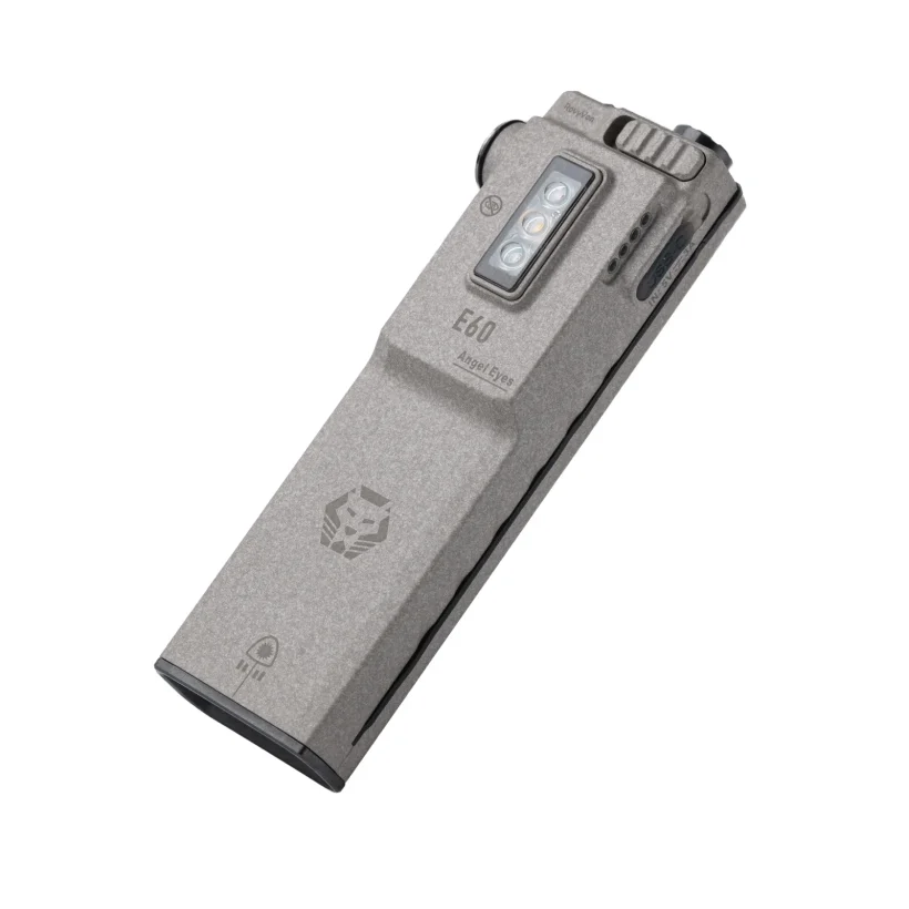 RovyVon Angel Eyes E60 Flat Palm-Sized EDC Flashlight – 1500 Lumens, White/UV/Green (Black)