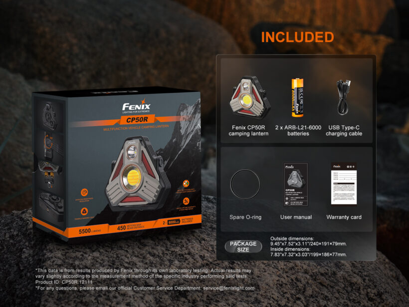 Fenix CP50R 5500 Lumens 450 Meter Beam Distance Camp Light