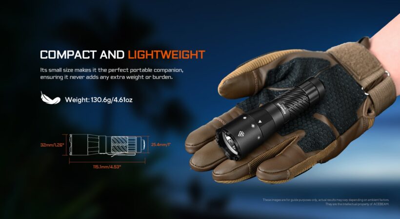 AceBeam W20 – LEP Tactical Flashlight | 600 Lumens | 1100m Beam | USB-C Rechargeable AceBeam W20 – LEP Tactical Flashlight | 600 Lumens | 1100m Beam | USB-C Rechargeable