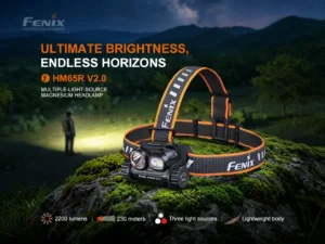 Fenix HM65R V2.0 – 2200 Lumen Magnesium Alloy Headlamp | Spot, Flood & Red | IP68